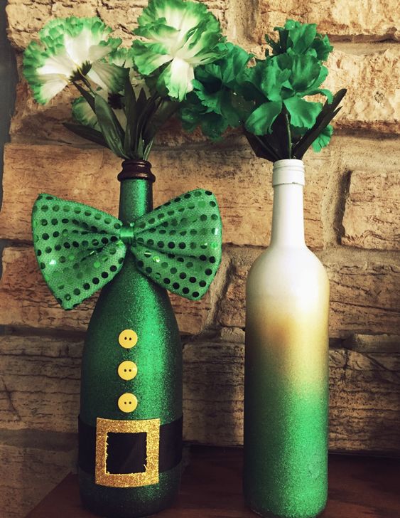 St Patricks Day Wine Bottles