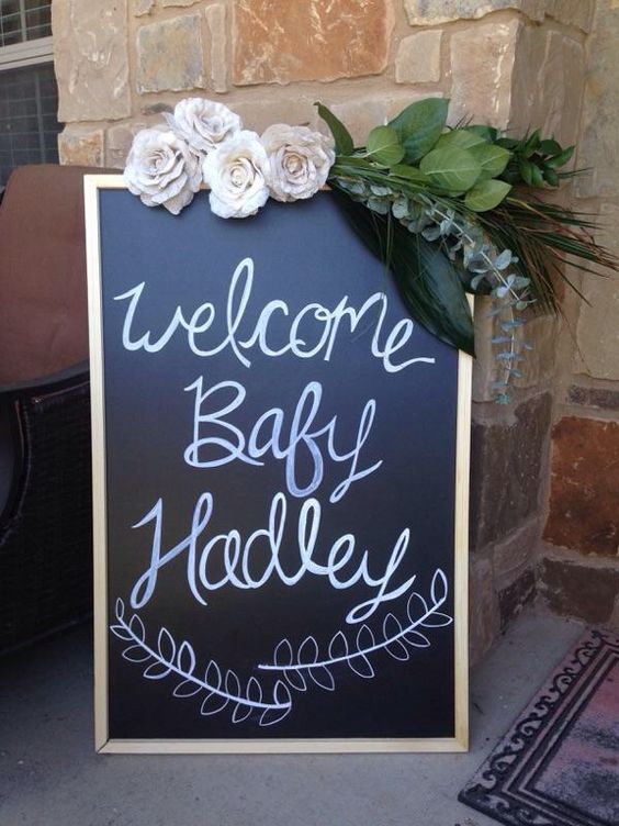 Welcome Baby Chalkboard Sign