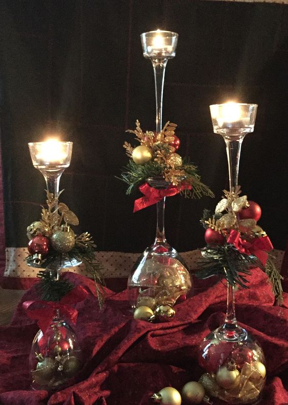 Red & Gold Christmas Centerpiece
