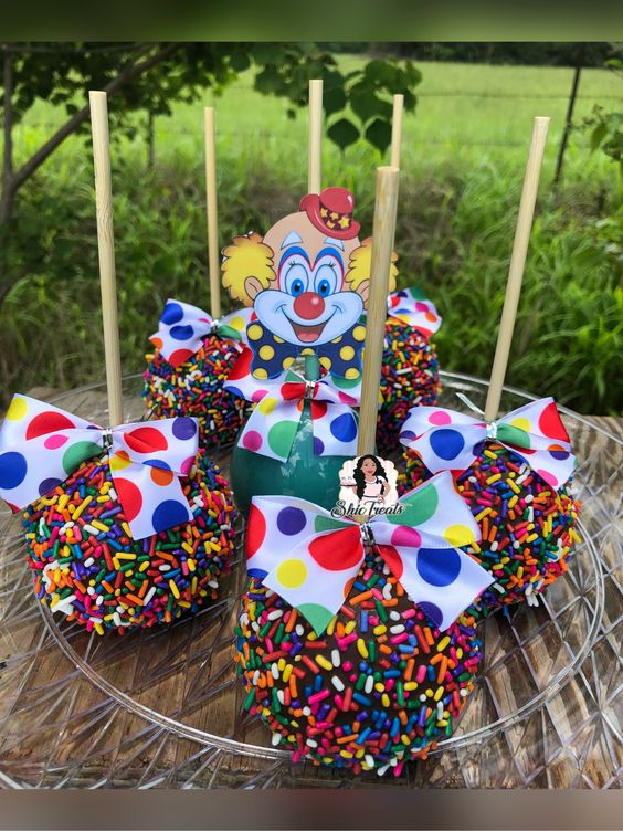 Circus chocolate covered apples