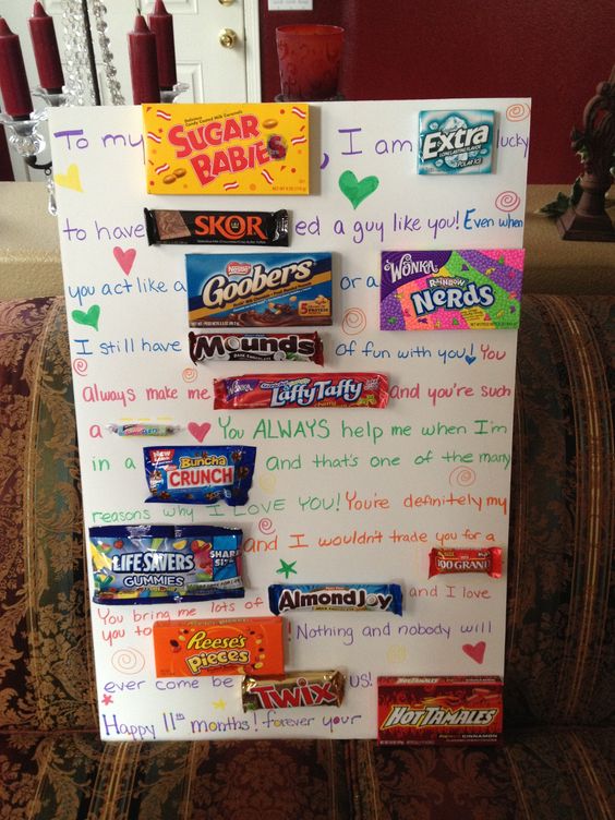 Valentines Candy Poster Gifts for Boyfriend
