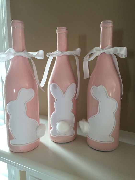 Learn how to Make Easter Wine Bottle Crafts #easter #eastercrafts #spring