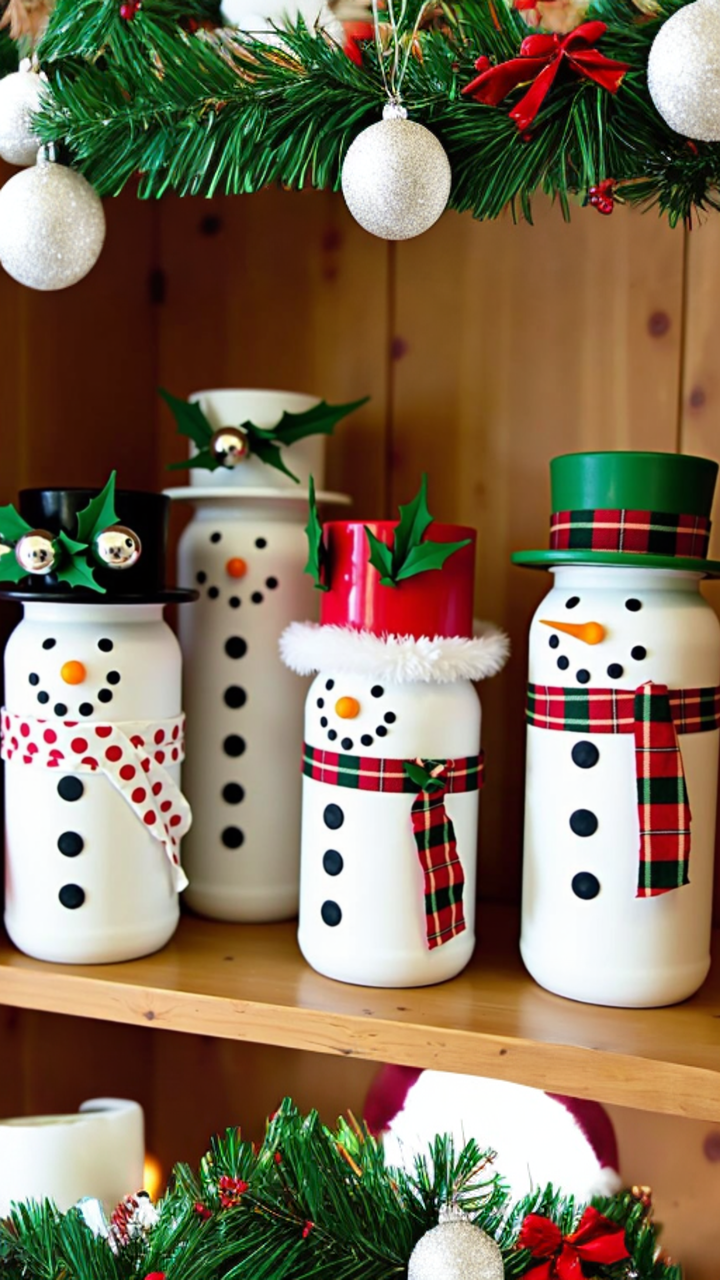 DIY Pickle Jar Snowman Ideas