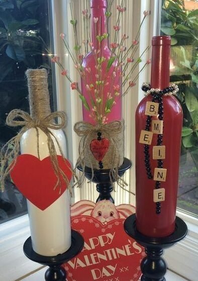 Valentines Wine Bottle Crafts