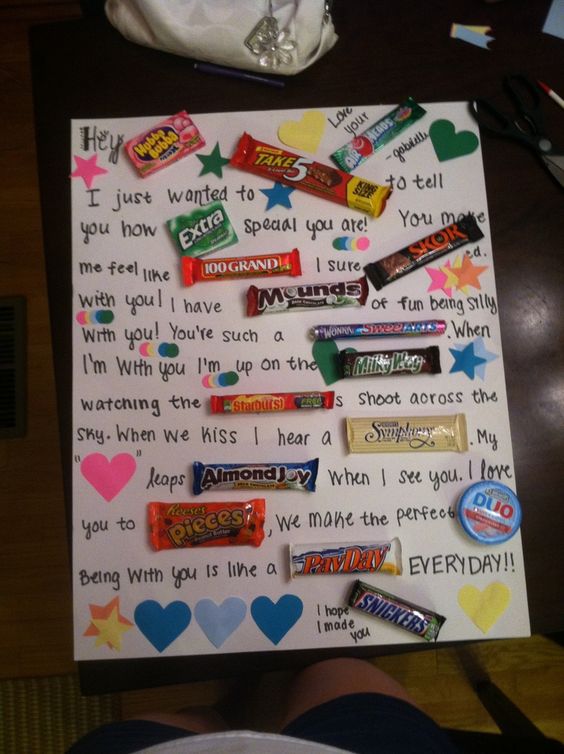 Valentines Candy Poster Gifts for Boyfriend