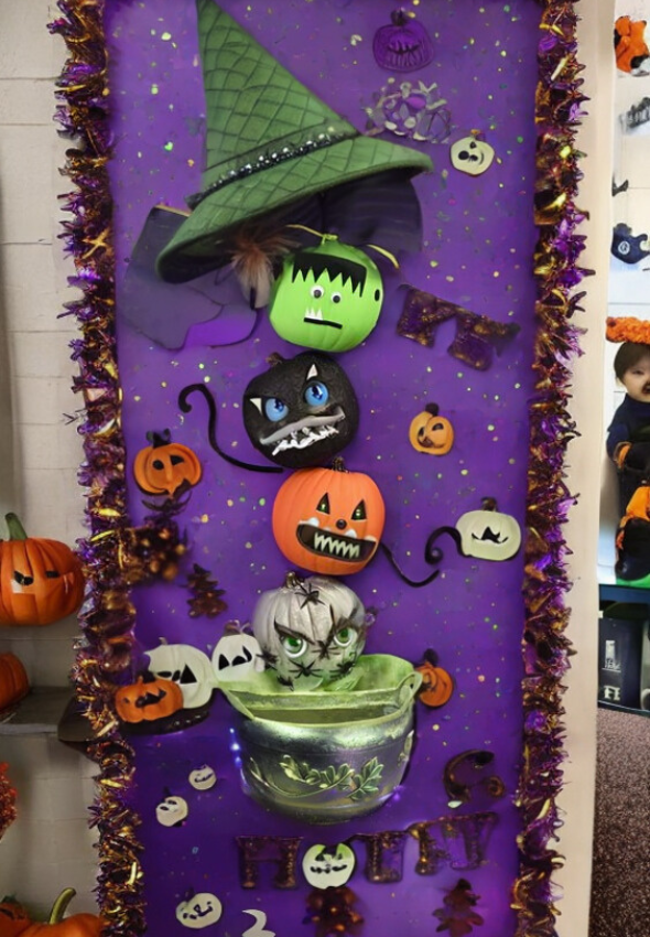 school door decorations halloween