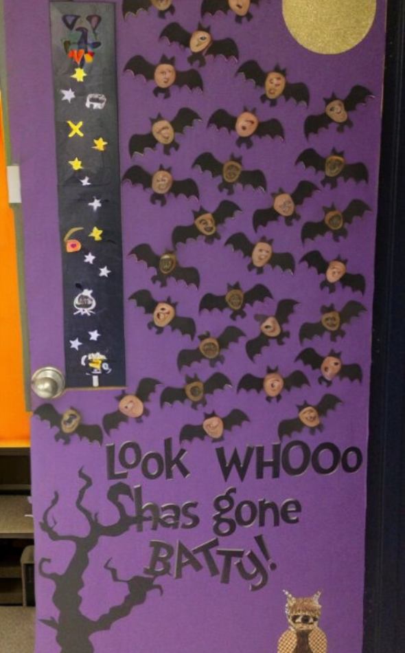 Batty Halloween Door