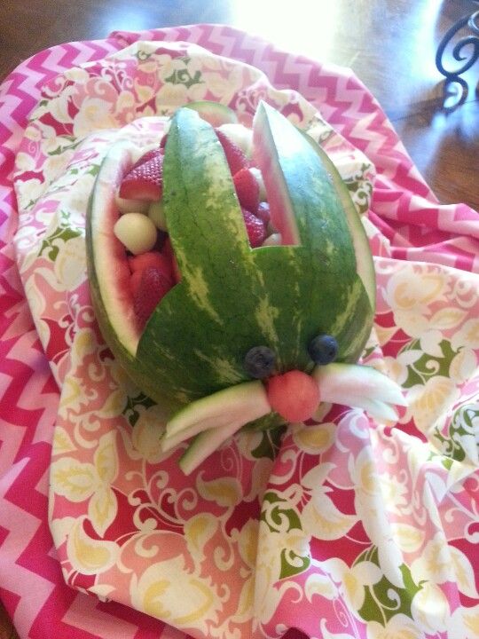 Party Food Ideas - Melon Bunny Fruit Bowl