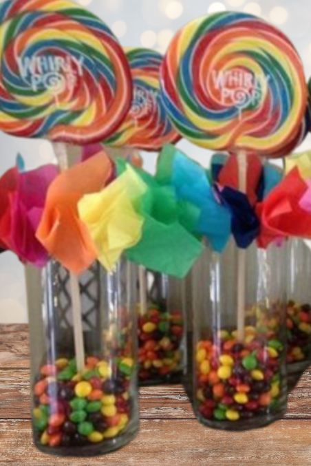 rainbow candy centerpieces