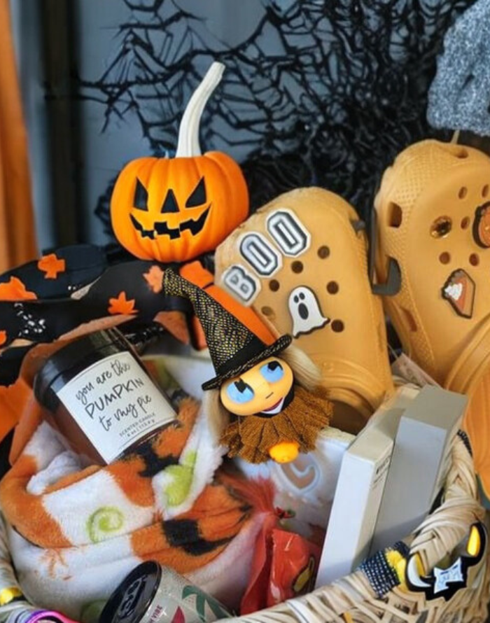 Spooky Basket with Halloween Crocs