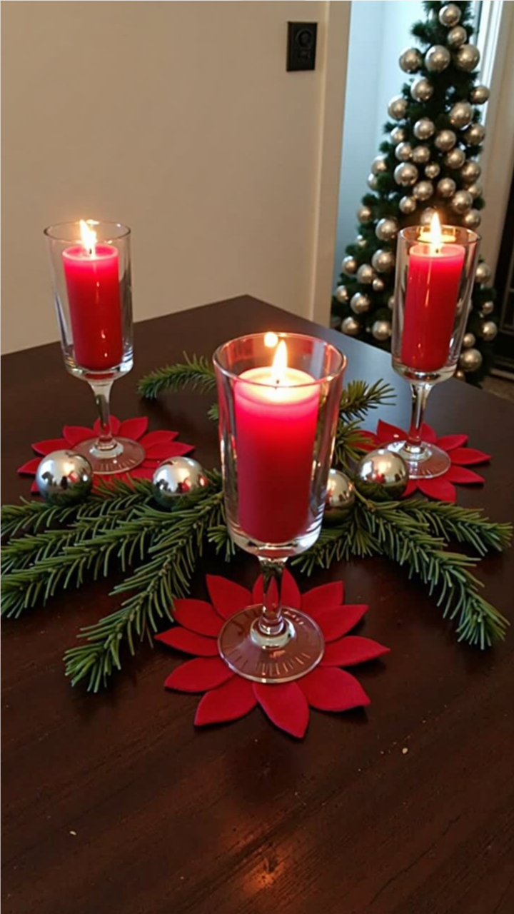 DIY Christmas Wine Glass Centerpiece